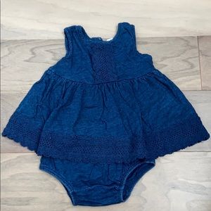 Cotton 2 piece denim look romper